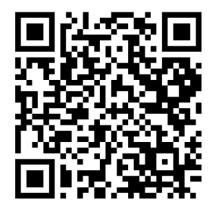 A black and white QR code composed of square patterns on a white background.