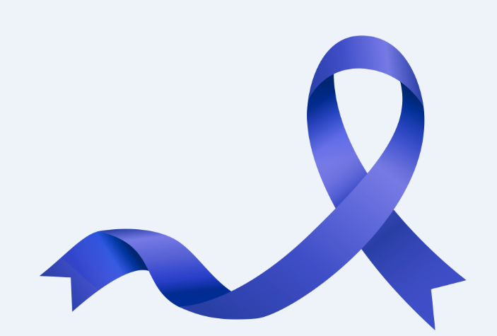A blue awareness ribbon